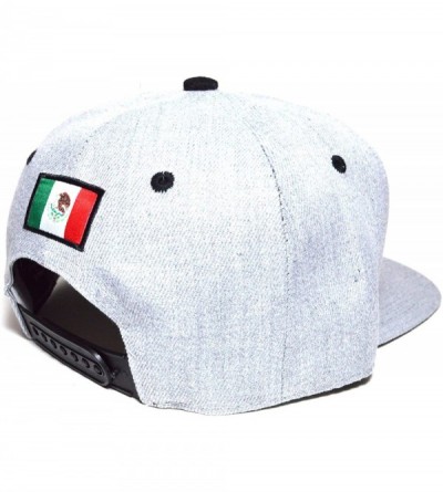 Baseball Caps Mexico City w/Flag Embroidered Silver Snapback Flat Cap Durable Baseball Hat AYO1041 - Laredo - C7186Q3C7QZ $17.54