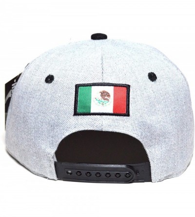 Baseball Caps Mexico City w/Flag Embroidered Silver Snapback Flat Cap Durable Baseball Hat AYO1041 - Laredo - C7186Q3C7QZ $17.54