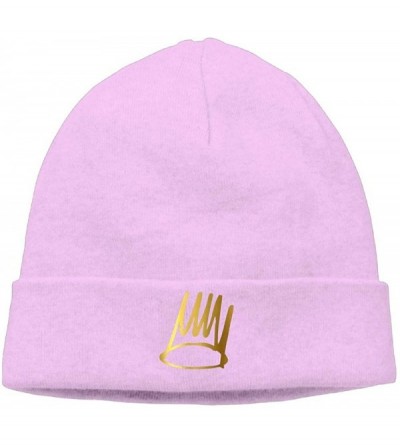 Skullies & Beanies Mens Born Sinner Crown Beanie Hat Winter Warm Skull Cap Pink - CX18I0YK4E4 $13.48