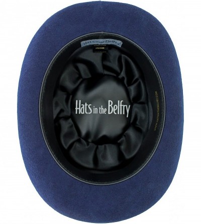 Fedoras Belfry Bowler Derby 100% Pure Wool Theater Quality Hat in Black Brown Grey Navy Pearl Green - Navy - C61803K7QYL $39.09