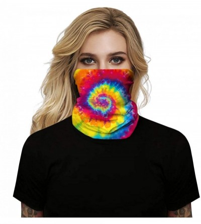 Balaclavas Women's 3D Galaxy Print Multifunctional Headwear Face Mask Headband Neck Gaiter Face Scarf - Tie Die Red - CD1982N...