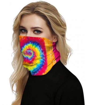 Balaclavas Women's 3D Galaxy Print Multifunctional Headwear Face Mask Headband Neck Gaiter Face Scarf - Tie Die Red - CD1982N...