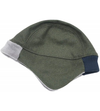 Skullies & Beanies Mens Fleece Lined Thermal Skull Cap Beanie with Ear Covers Winter Hat - Army Green - CO19295Z77L $14.16