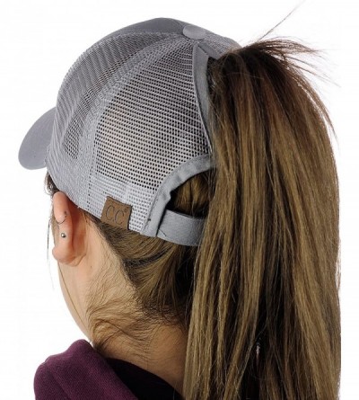 Baseball Caps Ponycap Color Changing 3D Embroidered Quote Adjustable Trucker Baseball Cap- Good Vibes- Gray - CU18D8XHC8Z $14.05