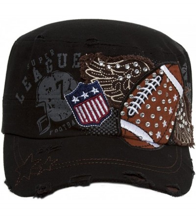 Newsboy Caps Distressed Cadet Cap (Various Styles) - Winged Football - CN11MUBJOVF $7.74