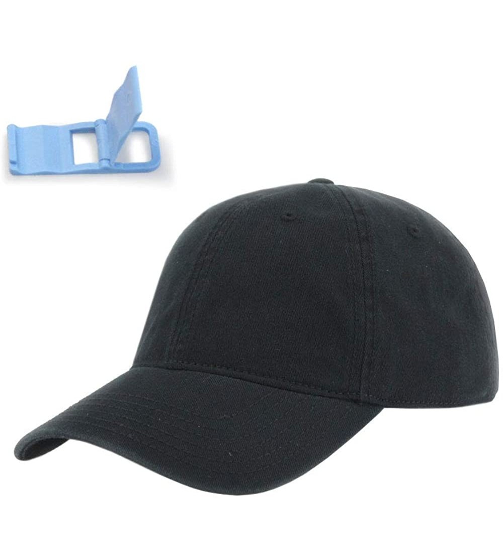 Baseball Caps Classic Washed Cotton Twill Low Profile Adjustable Baseball Cap - Black - CI12EL7HOEJ $12.39