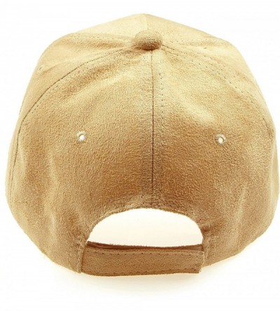 Sun Hats Classic Faux Leather Suede Adjustable Plain Baseball Cap - 2 Dark Beige - CQ12NRDPC0Q $10.67