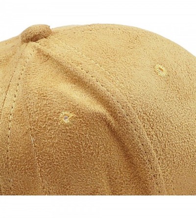 Sun Hats Classic Faux Leather Suede Adjustable Plain Baseball Cap - 2 Dark Beige - CQ12NRDPC0Q $10.67