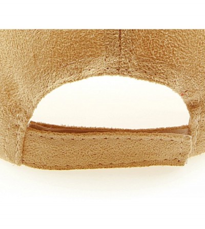 Sun Hats Classic Faux Leather Suede Adjustable Plain Baseball Cap - 2 Dark Beige - CQ12NRDPC0Q $10.67