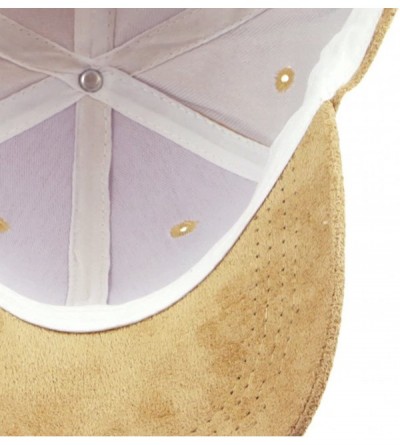 Sun Hats Classic Faux Leather Suede Adjustable Plain Baseball Cap - 2 Dark Beige - CQ12NRDPC0Q $10.67