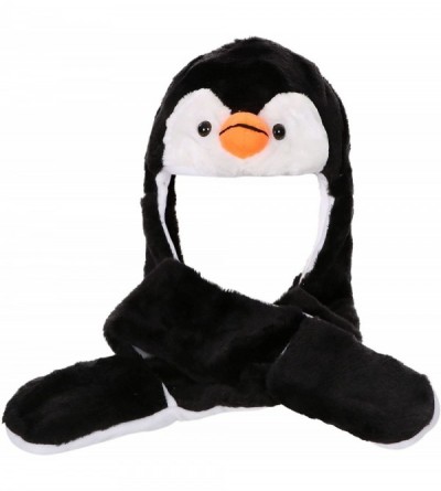 Skullies & Beanies 3-in-1 Multi-Functional Animal Hat- Scarf- Mitten Combo - Black/White Penguin - CW11Q470EDD $16.50