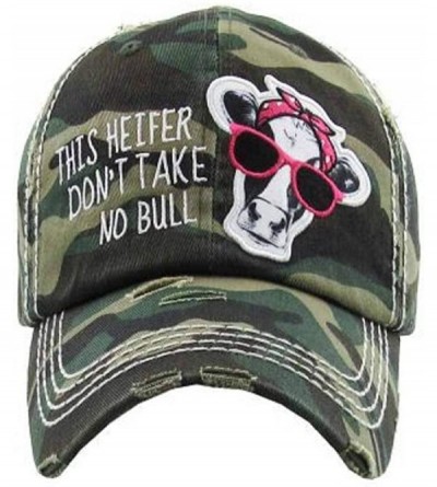 Baseball Caps Adjustable Ladies Womens Baseball Cap Heifer Cow Hat - Camo Dont Take No Bull - C118RYM3NOX $15.41