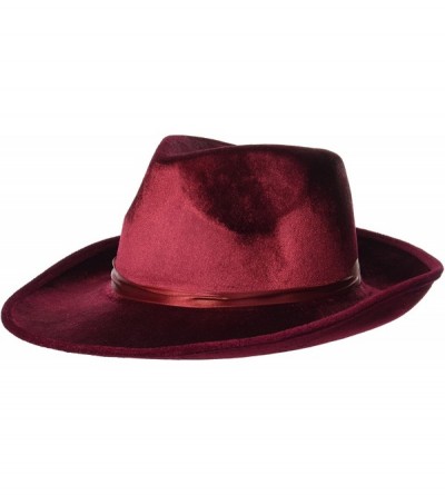 Fedoras Men's Deluxe Adult Fedora Hat - Burgundy - CX12NTCXLPE $28.89