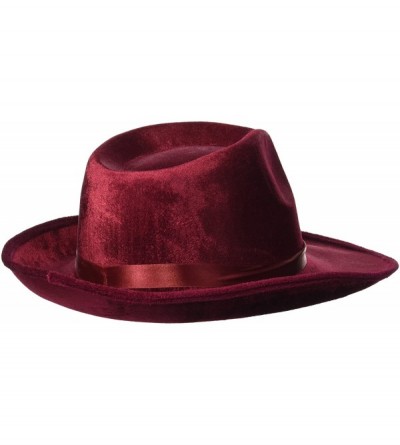 Fedoras Men's Deluxe Adult Fedora Hat - Burgundy - CX12NTCXLPE $28.89