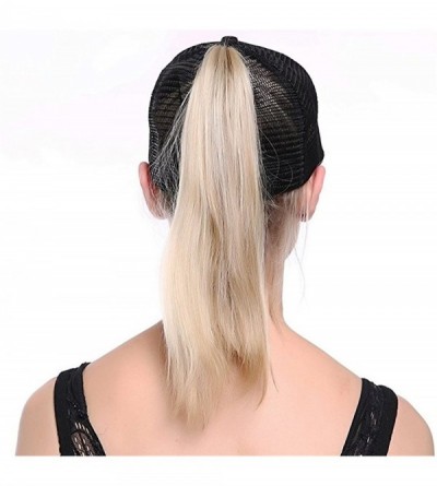 Baseball Caps Ponytail Cap Messy Trucker Adjustable Visor Baseball Cap Hat Unisex - Black - CR18DYND3RK $11.31