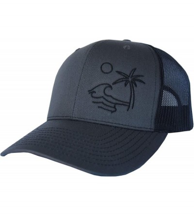 Baseball Caps Outdoor Trucker Hat Snapback - Surf Beach Design - Charcoal/Black - CS18UXK2MY3 $42.50