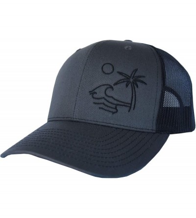 Baseball Caps Outdoor Trucker Hat Snapback - Surf Beach Design - Charcoal/Black - CS18UXK2MY3 $18.63