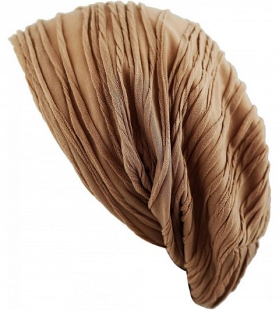 Skullies & Beanies All Kinds of Long Slouchy Baggy Wrinkled Oversized Beanie Winter Hat - 1. 2800 - Caramel - CG18RGCKLY2 $9.99