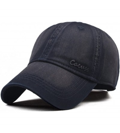 Baseball Caps Men's Cotton Classic Baseball Cap with Adjustable Buckle Closure Dad Hat - Navy - CC17YCX9SR2 $13.33