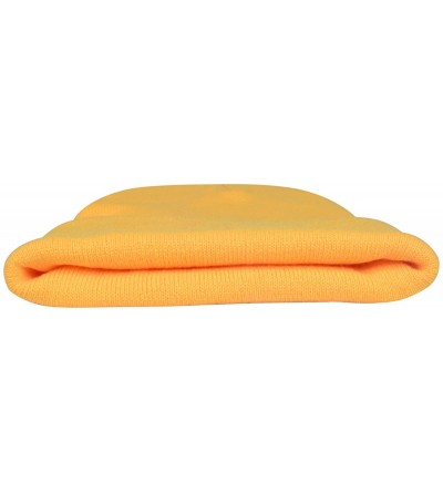 Skullies & Beanies Warm Winter Hat Knit Beanie Skull Cap Cuff Beanie Hat Winter Hats for Men - Yellow - CU12J0HQA3F $7.56