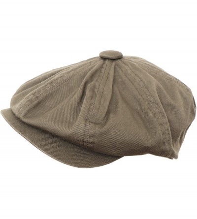 Newsboy Caps 8/4 Apple Jack Cap Washed 100% Cotton Newsboy Hat - Army Green - C512O1MFZ67 $18.48