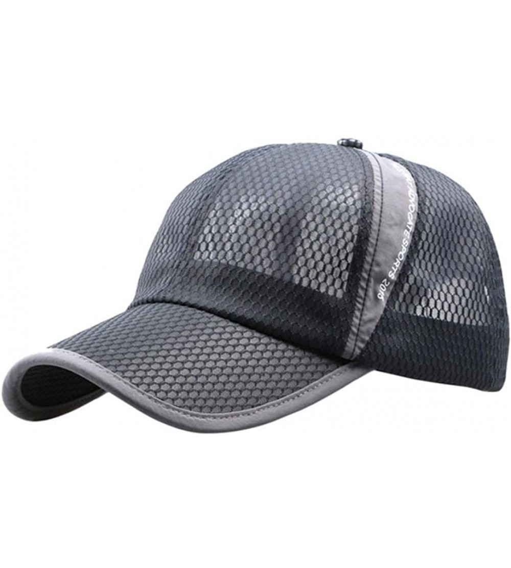 Baseball Caps Men Women Sun Hat Quick-Dry Ventilation Baseball Cap - Gray - C012LYWVDPZ $8.45