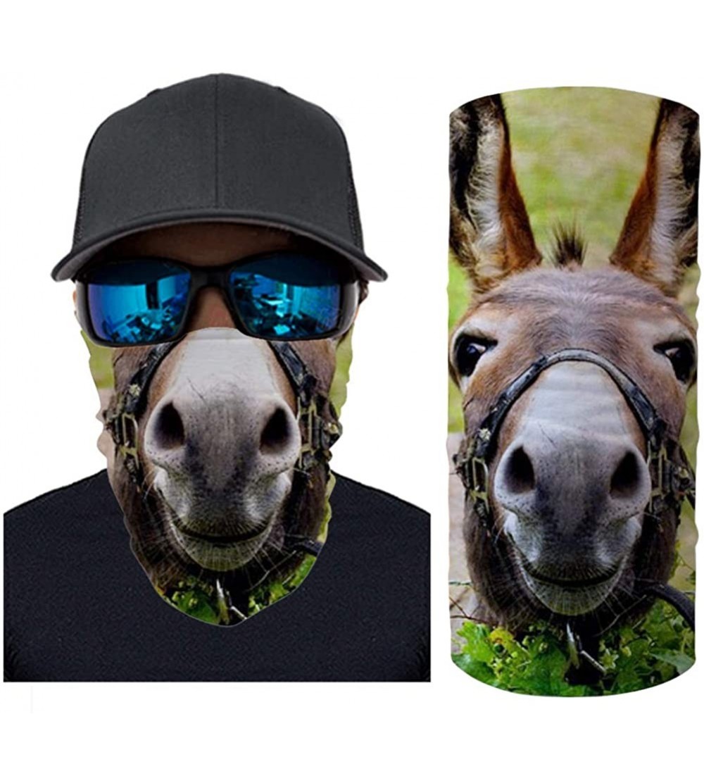 Balaclavas Cool 3D Animal Print Bandana Neck Gaiter Scarf Dust Wind Balaclava Headband for Men Women - Horse - CJ197ZTZCH7 $1...