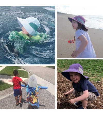 Sun Hats Kids Girls Boys Sun Hat Wide Brim UPF50+ Mesh Hats with Neck Flap - Rose Red - CT194TGUYHH $18.58