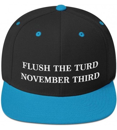 Baseball Caps Flush The Turd November Third Hat (Embroidered Wool Blend Cap) Anti Donald Trump - Black/ Teal - CV18XUR5XUI $5...