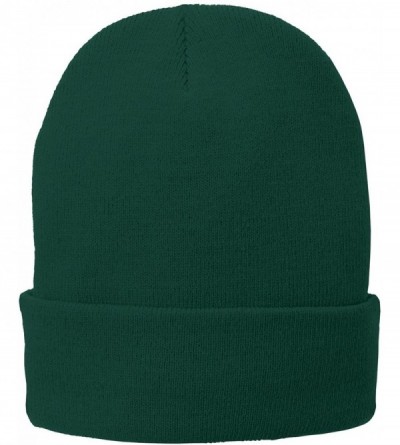 Baseball Caps Port & Company Fleece-Lined Knit Cap. CP90L - Athletic Green - CC126B15X2D $17.49
