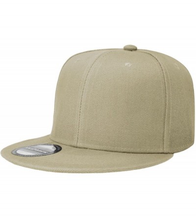 Baseball Caps Wholesale 12 Pack Snapback Hat Cap Hip Hop Style Flat Bill Blank Solid Color Adjustable Size - 12-pack Khaki - ...