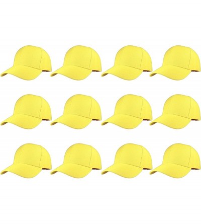 Baseball Caps Plain Blank Baseball Caps Adjustable Back Strap Wholesale LOT 12 PC'S - Yellow - CA18RAMYSYI $47.75