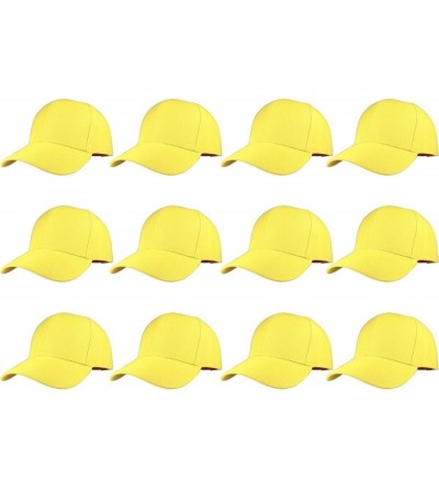 Baseball Caps Plain Blank Baseball Caps Adjustable Back Strap Wholesale LOT 12 PC'S - Yellow - CA18RAMYSYI $26.46