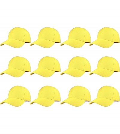 Baseball Caps Plain Blank Baseball Caps Adjustable Back Strap Wholesale LOT 12 PC'S - Yellow - CA18RAMYSYI $26.46