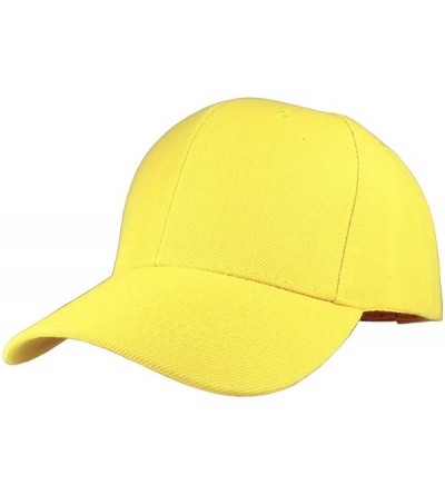 Baseball Caps Plain Blank Baseball Caps Adjustable Back Strap Wholesale LOT 12 PC'S - Yellow - CA18RAMYSYI $26.46