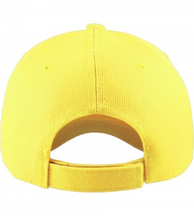 Baseball Caps Plain Blank Baseball Caps Adjustable Back Strap Wholesale LOT 12 PC'S - Yellow - CA18RAMYSYI $26.46