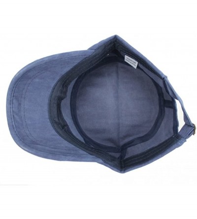 Baseball Caps Men 100% Cotton Plain Cadet Flat Top Military Corps Twill Baseball Cap Hat Visor - Blue - C618CIIH7R8 $10.72
