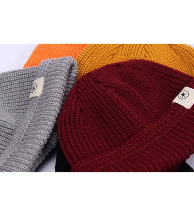 Skullies & Beanies Swag Short Fisherman Beanie for Men Women- Rolled Cuff Harbour Hat Wool Knit Cuff Winter Warm Ski Skull Ha...