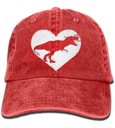 Baseball Caps Denim Baseball Cap Funny Cute T Rex Dinosaur Heart Men Golf Hats Adjustable Baseball Hat - Red - C318D3ESR6E $2...