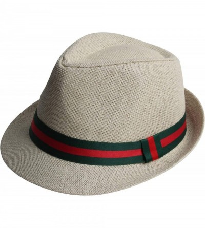 Fedoras Fedora Hats for Men & Women Tribly Short Brim Summer Paper - 02 - Beige - CT18W4ZRHXE $25.43