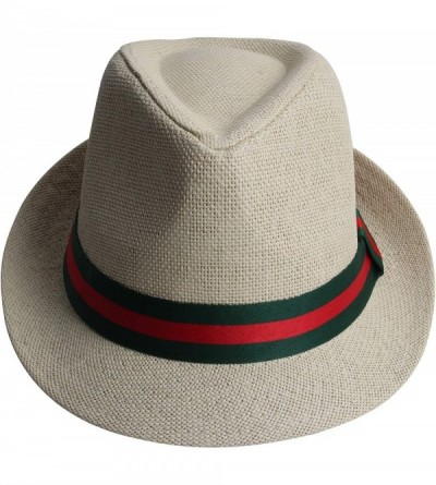 Fedoras Fedora Hats for Men & Women Tribly Short Brim Summer Paper - 02 - Beige - CT18W4ZRHXE $10.23