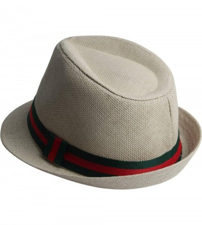 Fedoras Fedora Hats for Men & Women Tribly Short Brim Summer Paper - 02 - Beige - CT18W4ZRHXE $10.23