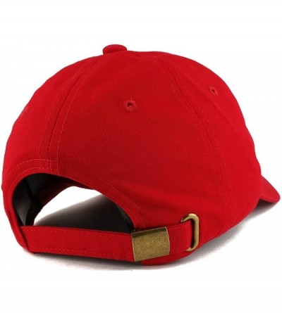 Baseball Caps Number 1 Dad Embroidered Low Profile Soft Cotton Dad Hat Cap - Red - CY18D58X488 $18.40