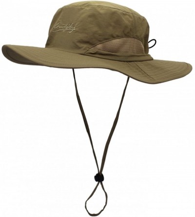 Sun Hats Outdoor Waterproof Boonie Hat Wide Brim Breathable Hunting Fishing Safari Sun Hat Unisex - Deep Khaki - C318E46KAYK ...