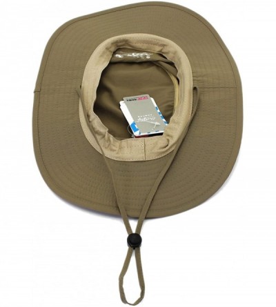 Sun Hats Outdoor Waterproof Boonie Hat Wide Brim Breathable Hunting Fishing Safari Sun Hat Unisex - Deep Khaki - C318E46KAYK ...