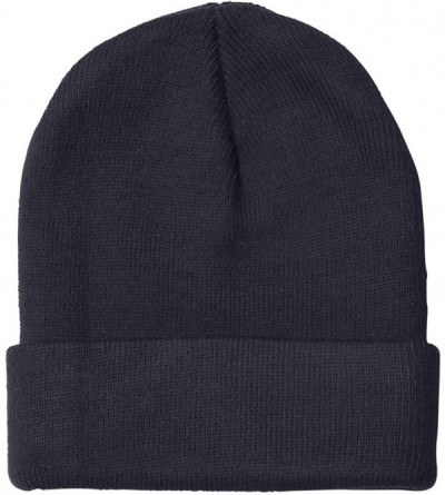 Skullies & Beanies Knit Beanie With Cuff OS Navy - C6115Z4H53N $12.25