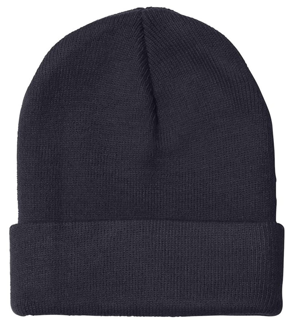 Skullies & Beanies Knit Beanie With Cuff OS Navy - C6115Z4H53N $12.25