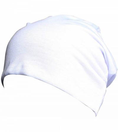 Skullies & Beanies Winter Hat for Men Women Skullies Beanies Thin Breathable Elastic Fashion Hip Hop Cap - White - CL194YDCZI...