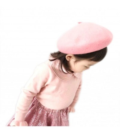 Berets England Versatile Beret- Children Painter Beret-Outdoor Warm Hat Beret- Pink - Pink - CF18NQQ6IUH $14.18