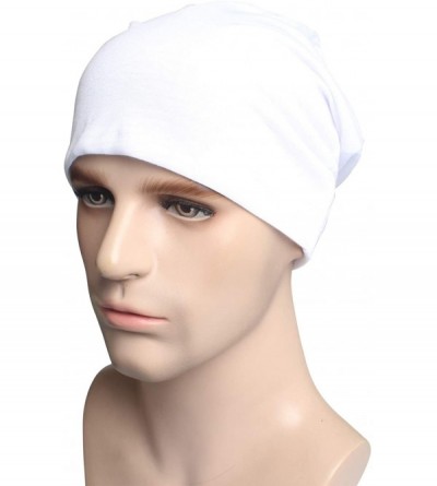 Skullies & Beanies Winter Hat for Men Women Skullies Beanies Thin Breathable Elastic Fashion Hip Hop Cap - White - CL194YDCZI...